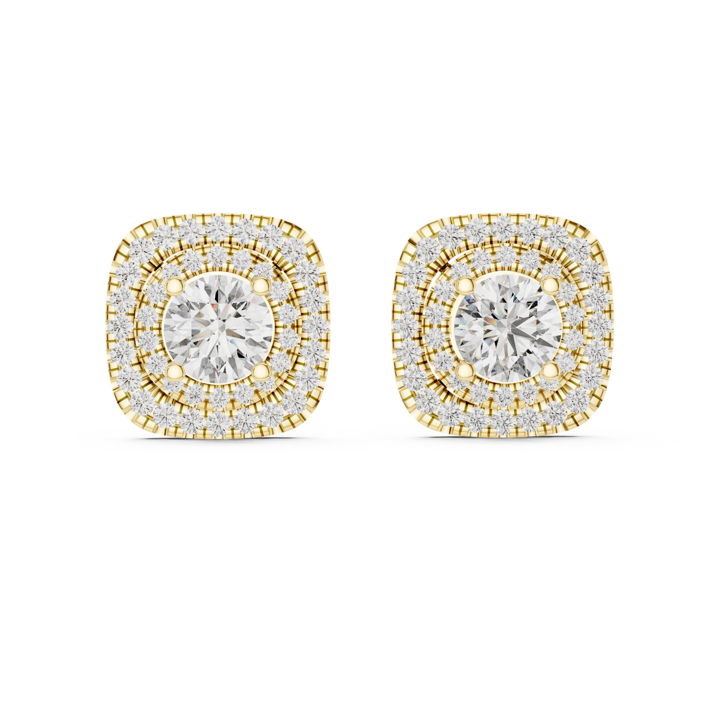 Halo Diamond Stud Earrings