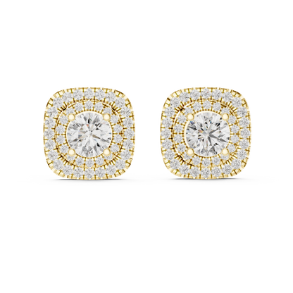 Halo Diamond Stud Earrings