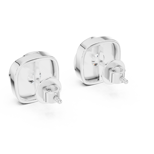 Twist Bezel Round Diamond Stud Earrings