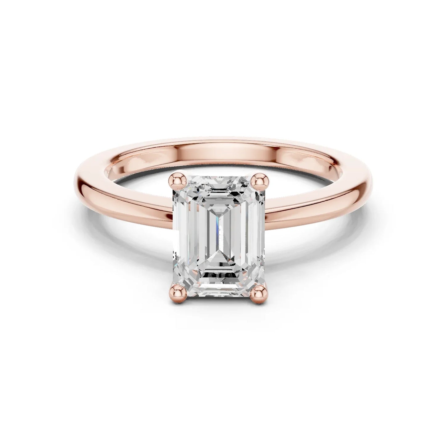 Emerald Elegance Solitaire Diamond Ring