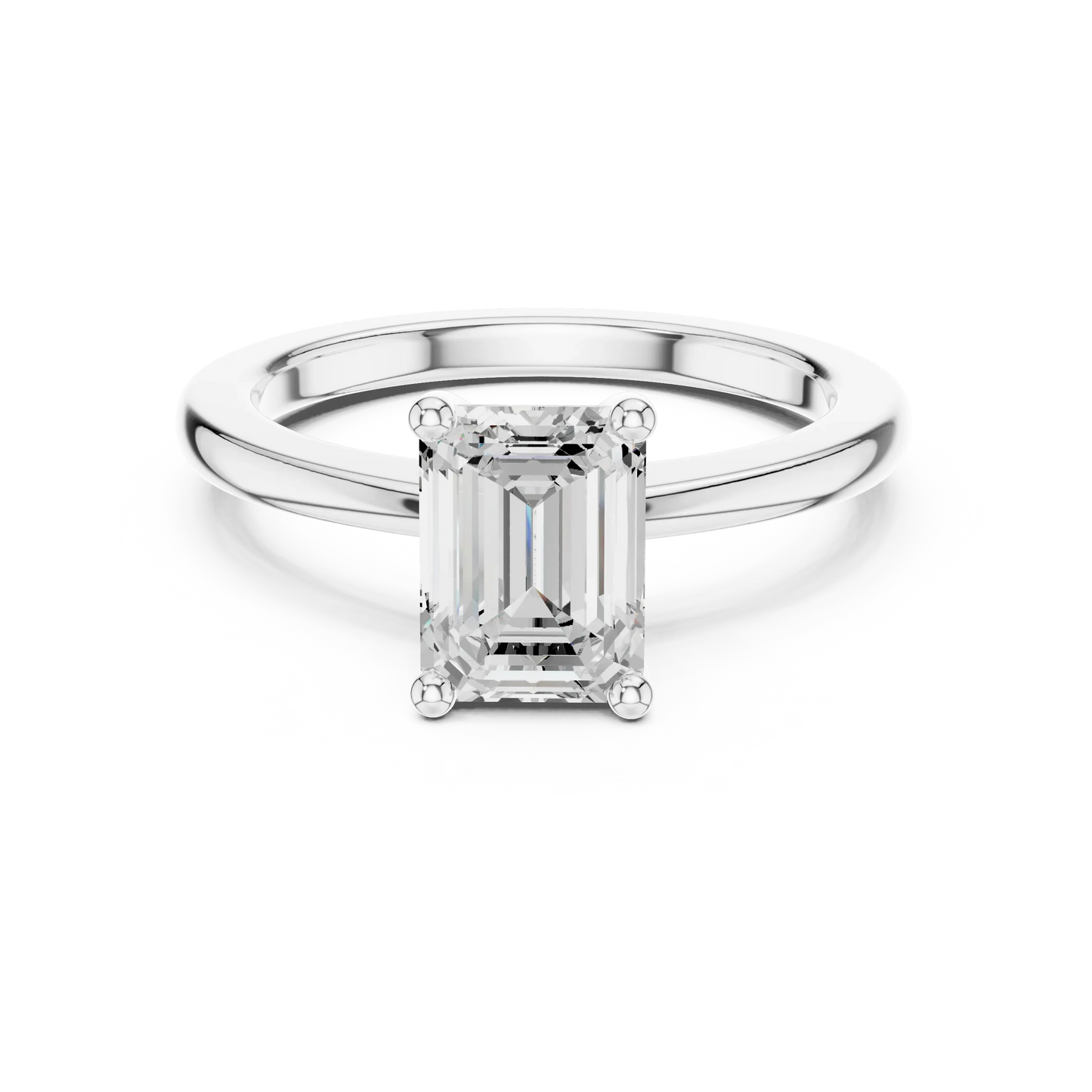 Emerald Elegance Solitaire Diamond Ring