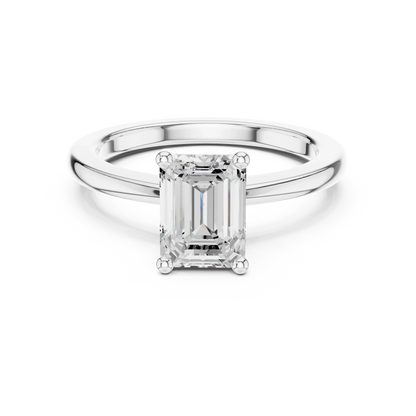 Emerald Elegance Solitaire Diamond Ring
