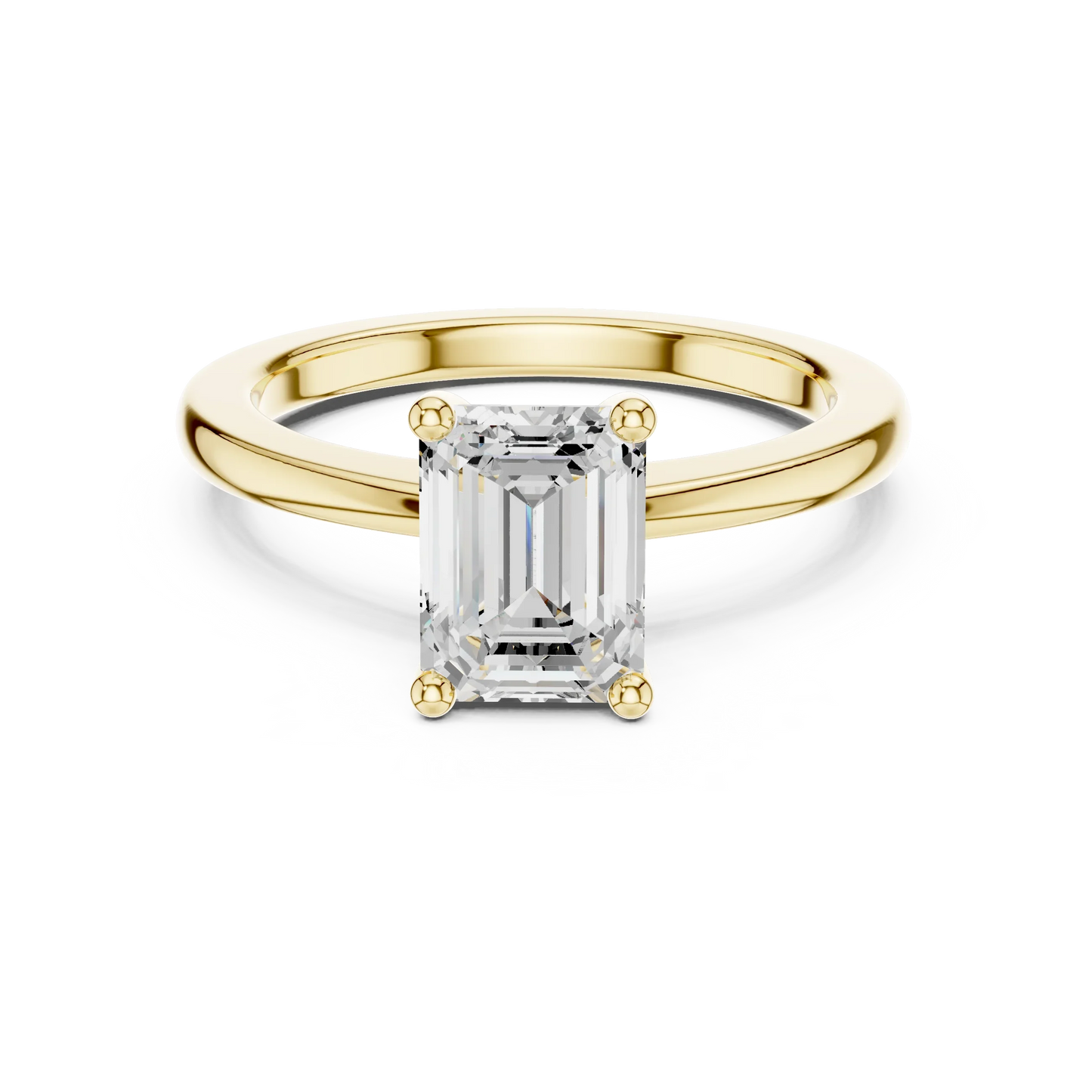 Emerald Elegance Solitaire Diamond Ring
