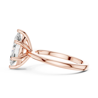 Eternal Marquise Sparkle Diamond Ring Rose Gold Side View Pavé Diamonds