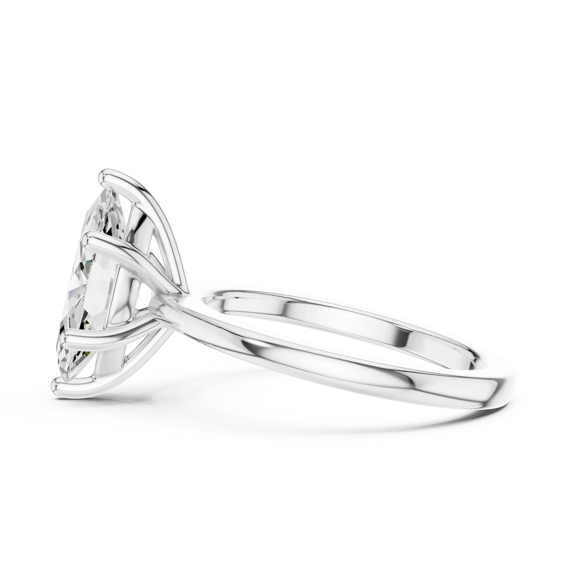 Eternal Marquise Sparkle Diamond Ring White Gold Side View Pavé Setting