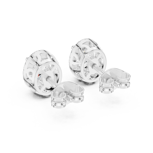 Oval Halo Diamond Stud Earrings