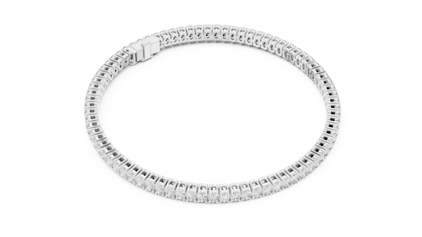 Oval Diamond Tennis Bracelet