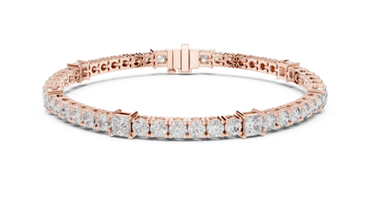 Square & Round Diamond Tennis Bracelet