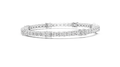 Square & Round Diamond Tennis Bracelet