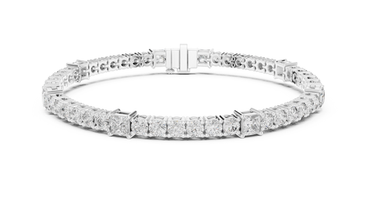 Square & Round Diamond Tennis Bracelet