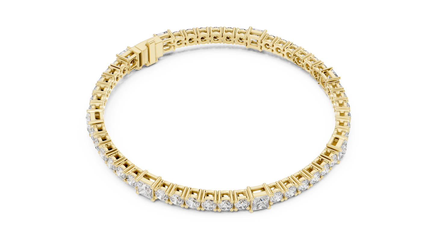 Square & Round Diamond Tennis Bracelet