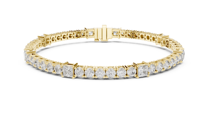Square & Round Diamond Tennis Bracelet