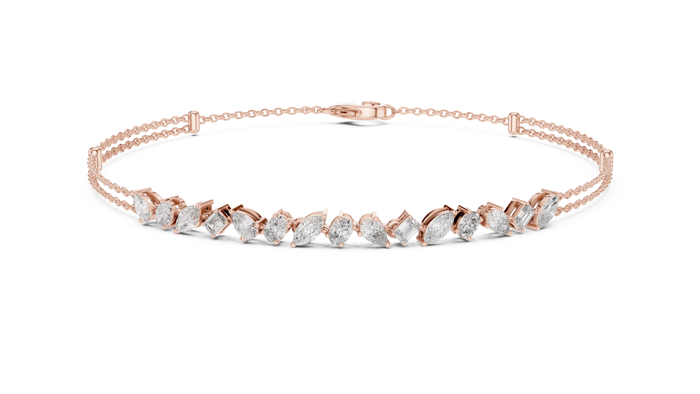 Diamond Station Chain Bracelet