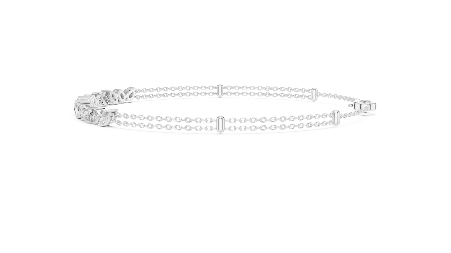 Diamond Station Chain Bracelet
