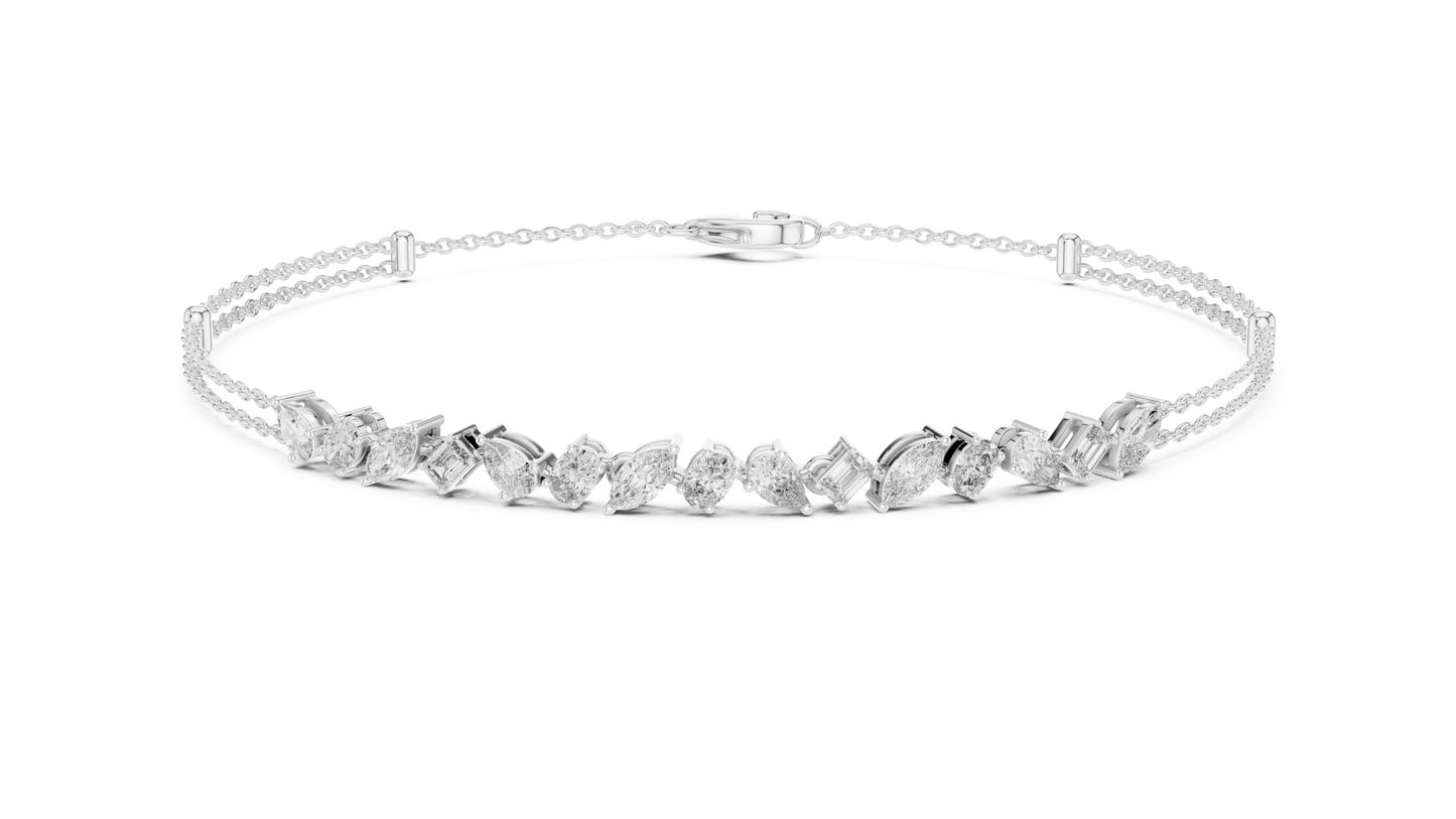 Diamond Station Chain Bracelet