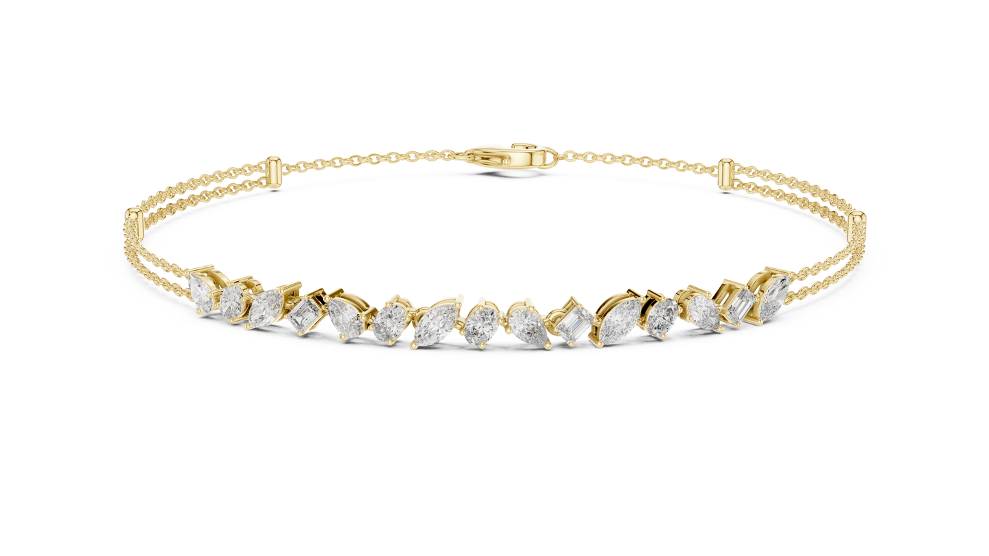 Diamond Station Chain Bracelet