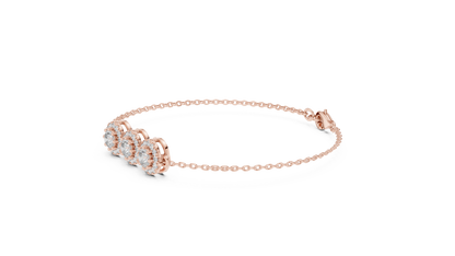 Triple Halo Diamond Bracelet