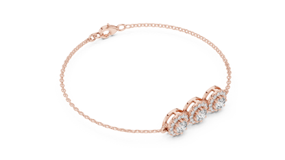 Triple Halo Diamond Bracelet