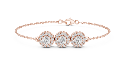 Triple Halo Diamond Bracelet