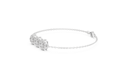Triple Halo Diamond Bracelet