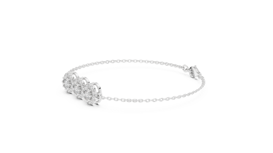 Triple Halo Diamond Bracelet