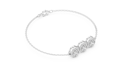 Triple Halo Diamond Bracelet