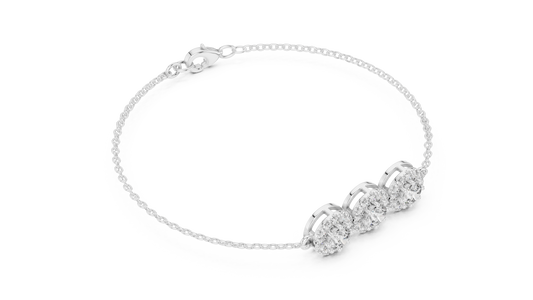 Triple Halo Diamond Bracelet