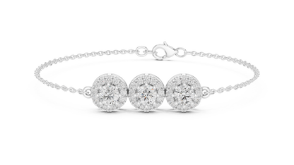 Triple Halo Diamond Bracelet