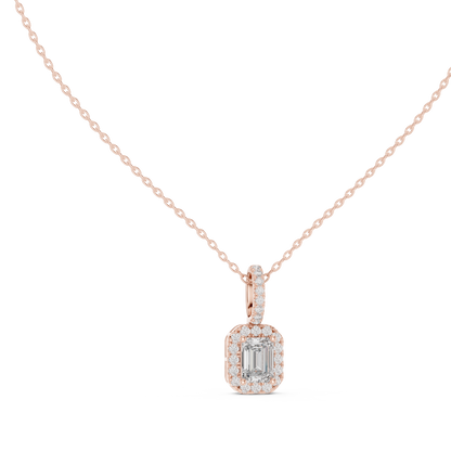 Emerald-Cut Pavé Drop Pendant