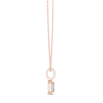 Emerald-Cut Pavé Drop Pendant