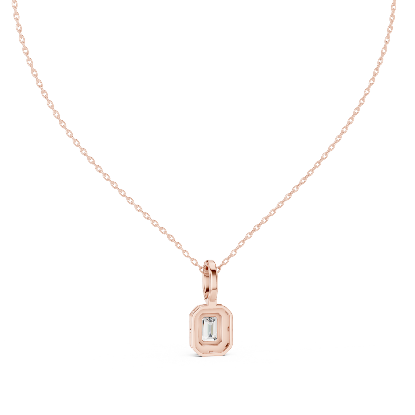 Emerald-Cut Pavé Drop Pendant