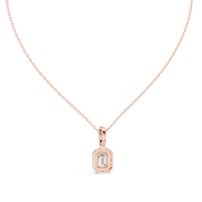 Emerald-Cut Pavé Drop Pendant