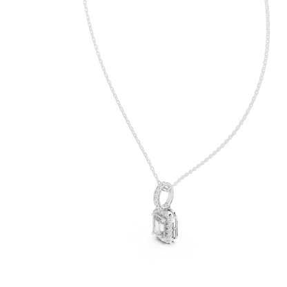 Emerald-Cut Pavé Drop Pendant