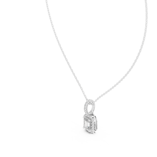 Emerald-Cut Pavé Drop Pendant