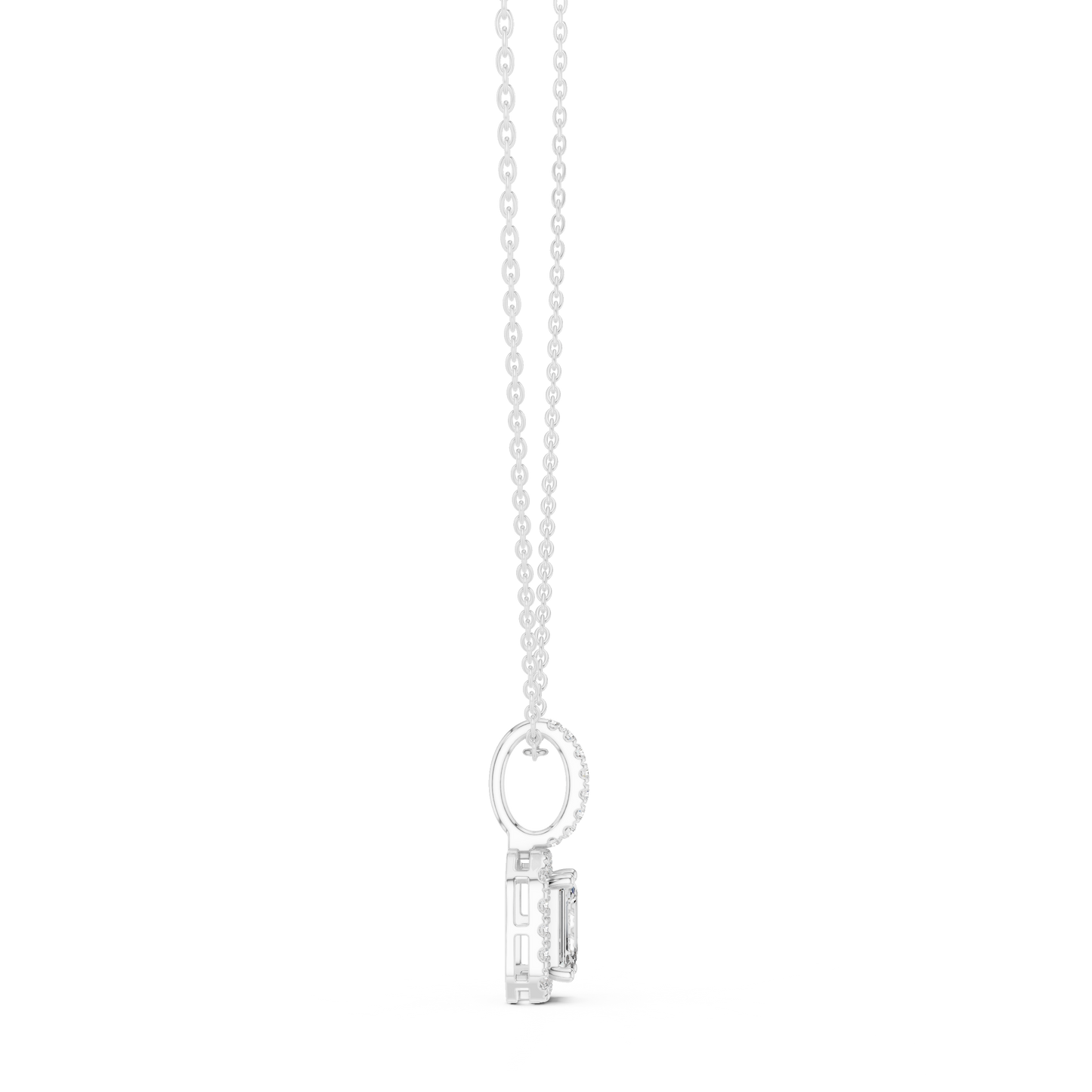 Emerald-Cut Pavé Drop Pendant