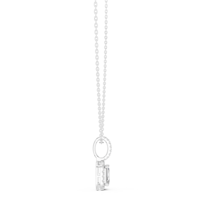 Emerald-Cut Pavé Drop Pendant