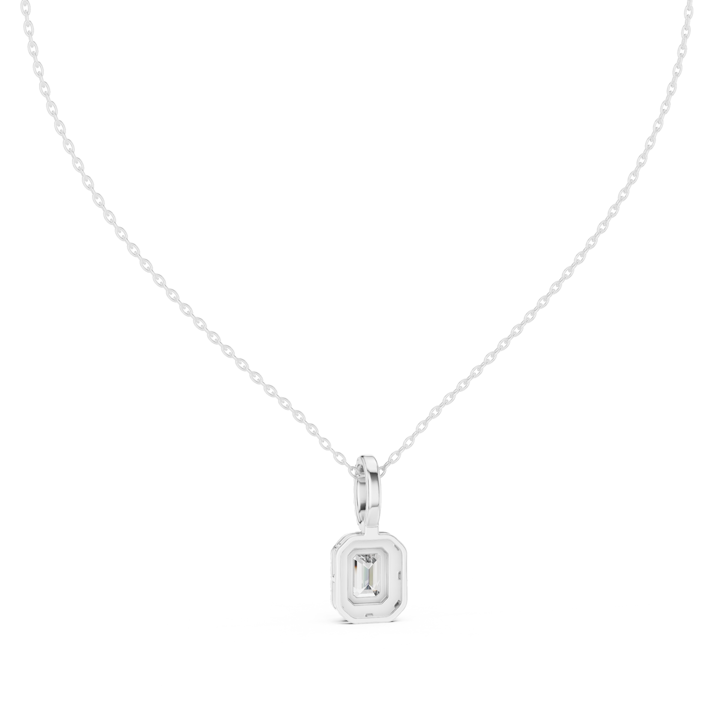 Emerald-Cut Pavé Drop Pendant