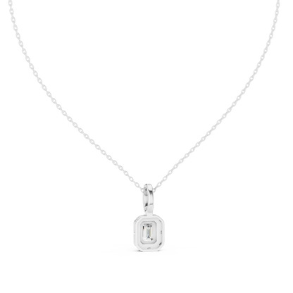 Emerald-Cut Pavé Drop Pendant