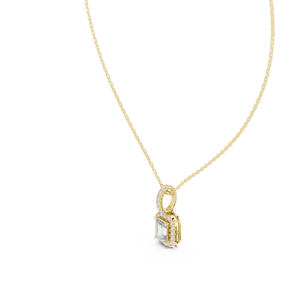 Emerald-Cut Pavé Drop Pendant