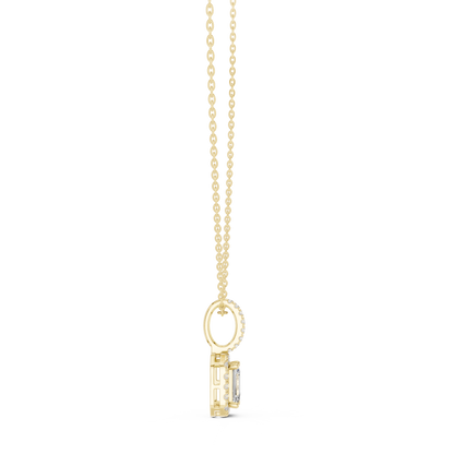 Emerald-Cut Pavé Drop Pendant