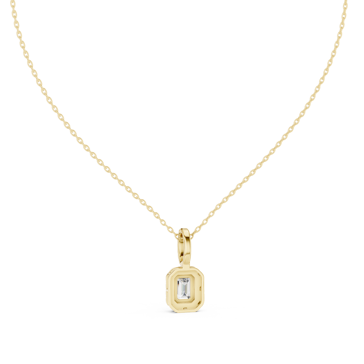 Emerald-Cut Pavé Drop Pendant