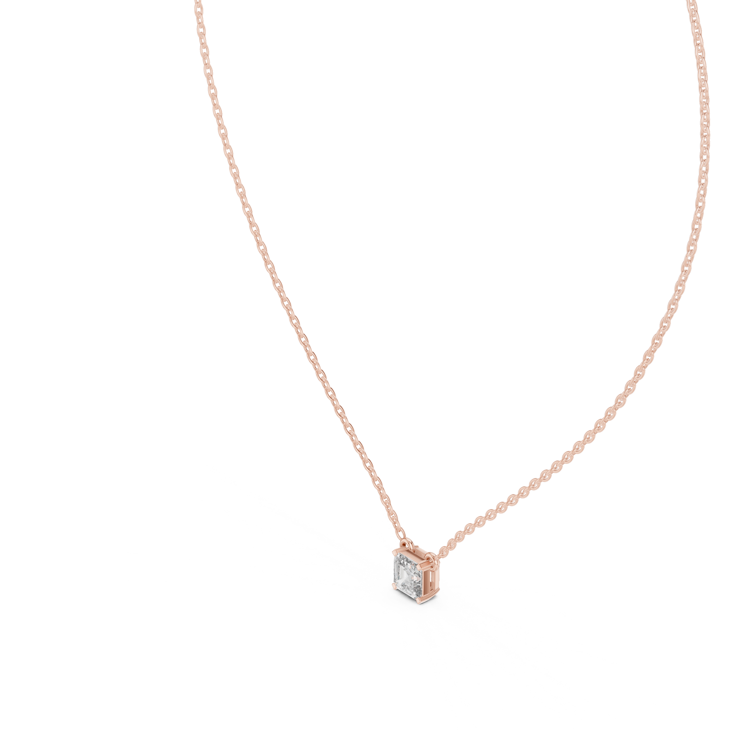 Asscher-Cut Solitaire Pendant Necklace