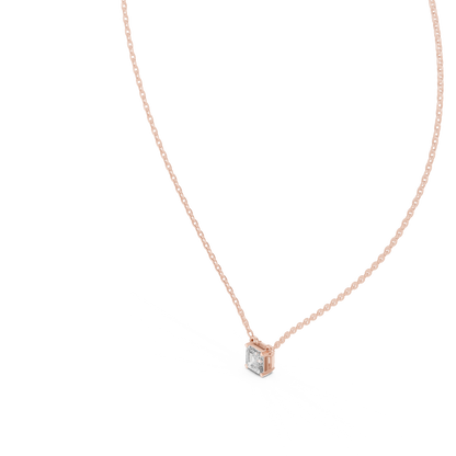 Asscher-Cut Solitaire Pendant Necklace