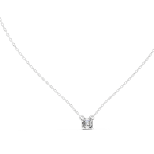 Asscher-Cut Solitaire Pendant Necklace