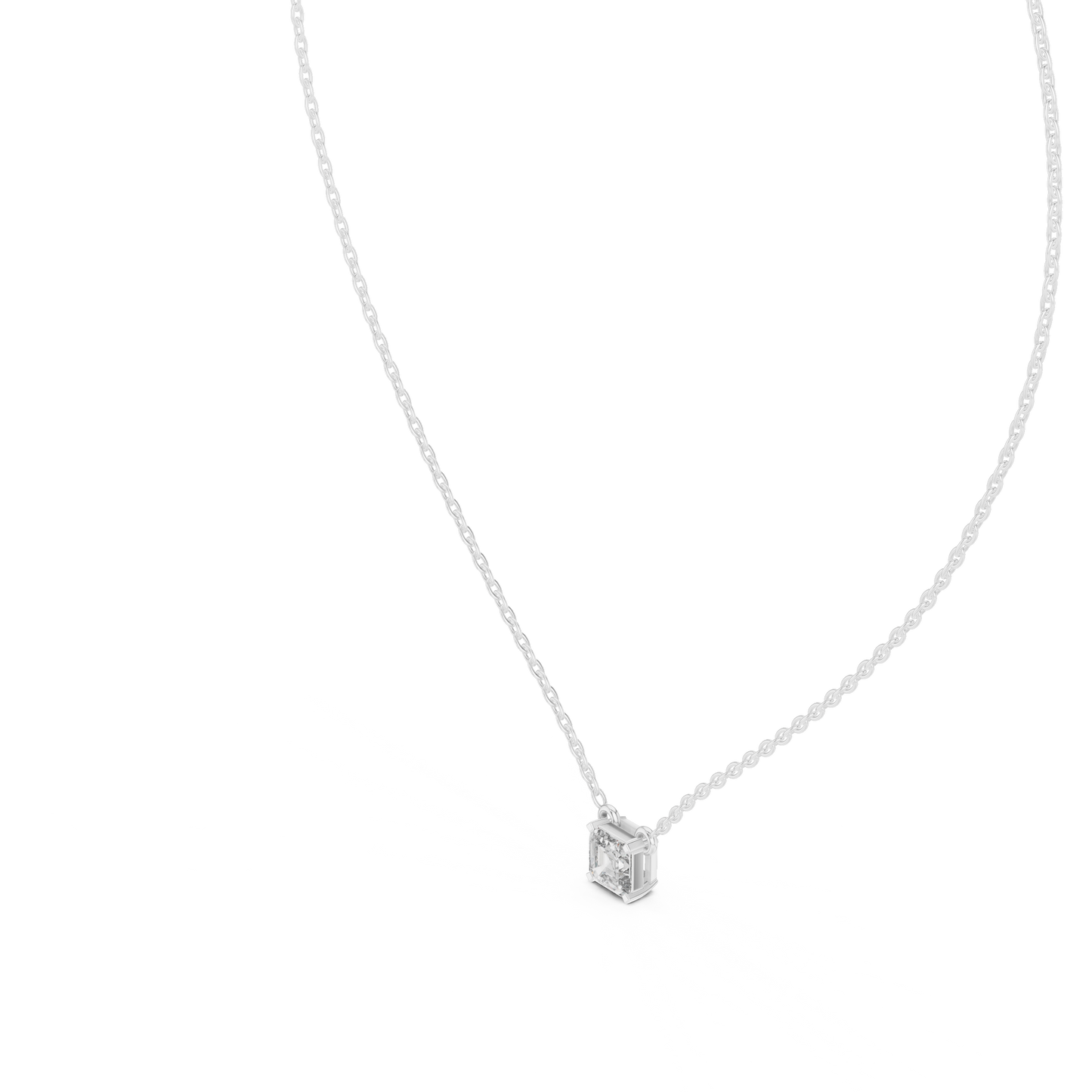 Asscher-Cut Solitaire Pendant Necklace