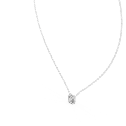 Asscher-Cut Solitaire Pendant Necklace