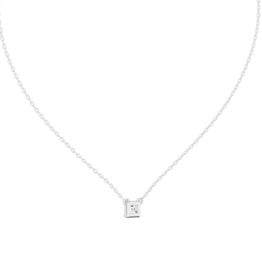 Asscher-Cut Solitaire Pendant Necklace