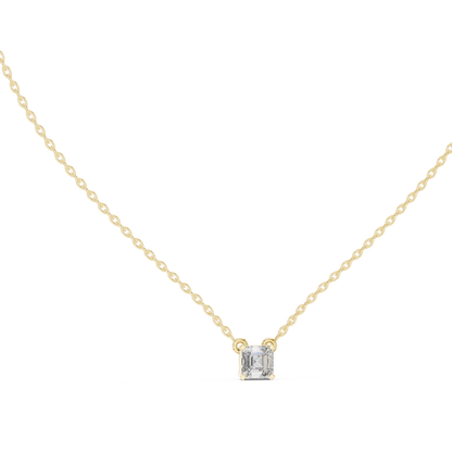 Asscher-Cut Solitaire Pendant Necklace