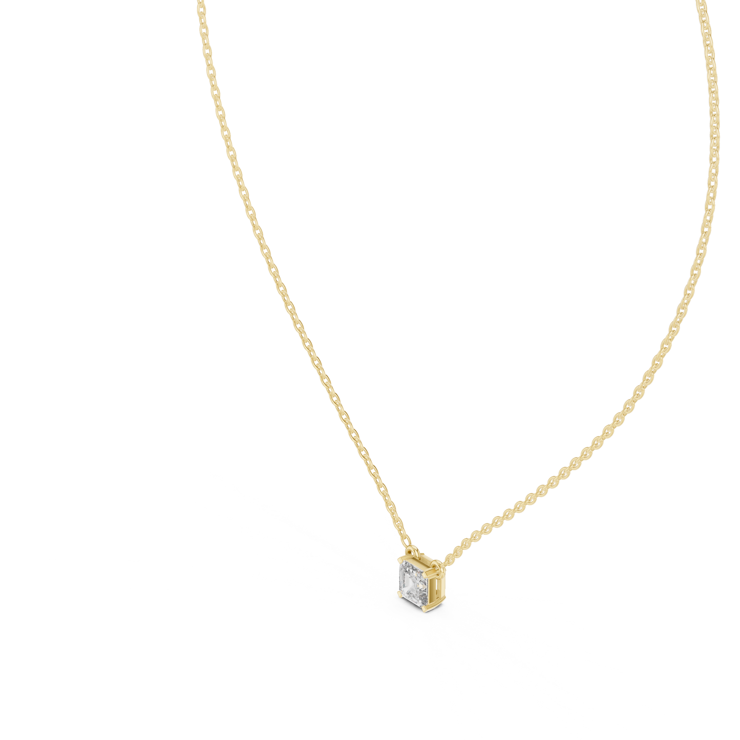 Asscher-Cut Solitaire Pendant Necklace