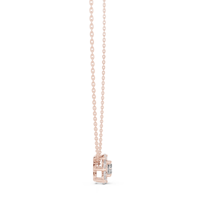 Cushion Halo Diamond Pendant Necklace